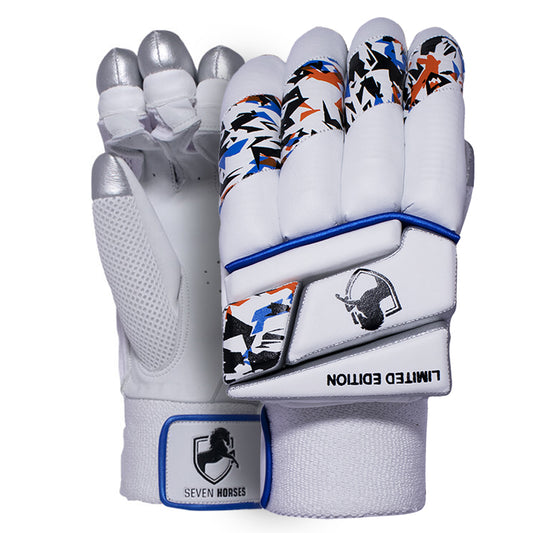 LIMITED EDTION BATTING GLOVES (WHITE - BLUE)